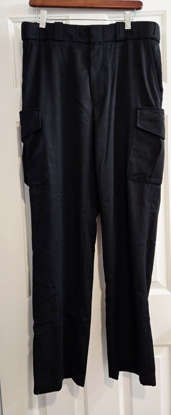 Blauer 8980T Men 34R Black Poly Rayon Tactical Cargo Dress Pants Uniform 34x32